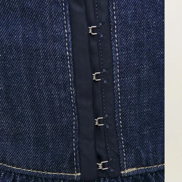 Reformation Tagliatelle Denim Midi Dress Blue - Size 6 - Picture 5 of 6